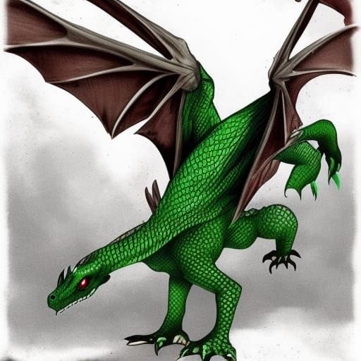 Green Dragonling in Pop Art Style