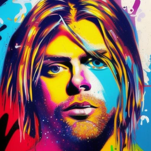Kurt Cobain Graffiti Art in Splash Style