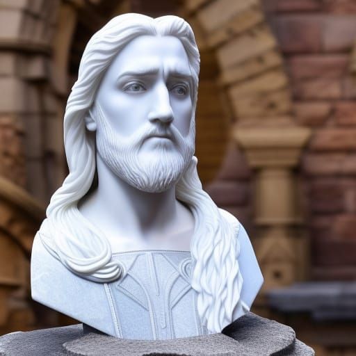 Marble Bust of the Sword in the Stone: King Arthur