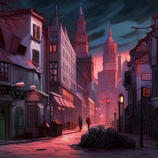 Bloody Valentine's Day Town in Horror Style