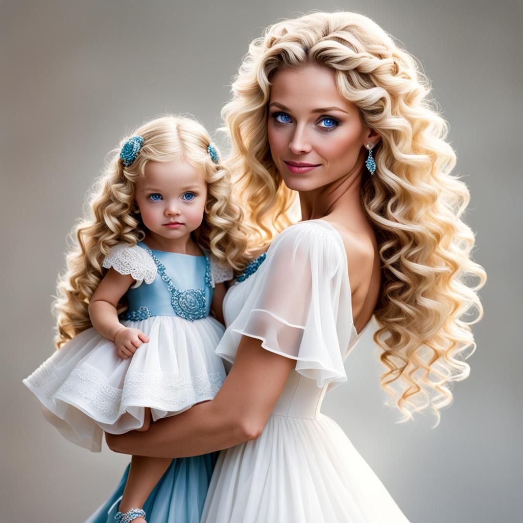 Young Mother and Daughter Portrait