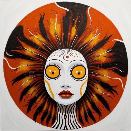 Abstract Faces: Aboriginal and Surrealist Oil Painting