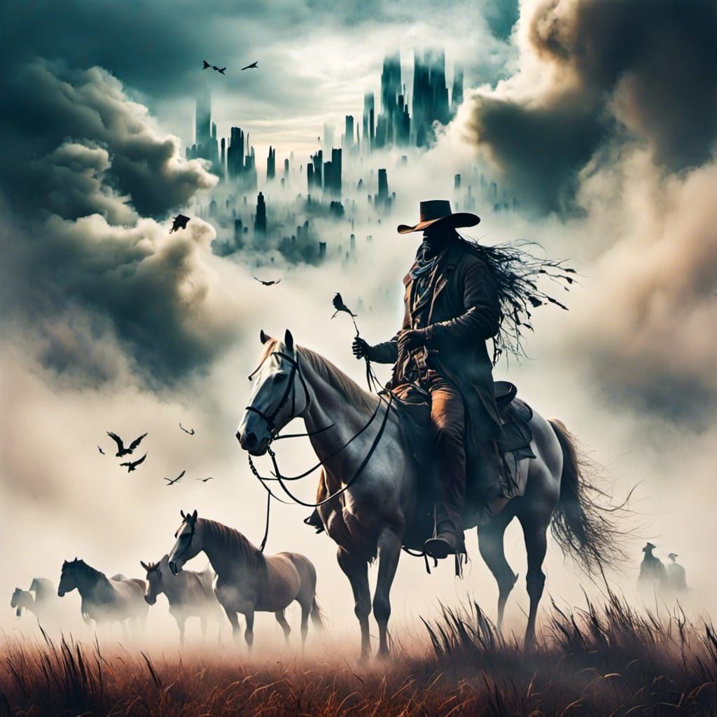 Cowboys and Ghosts in Misty Cloudscape