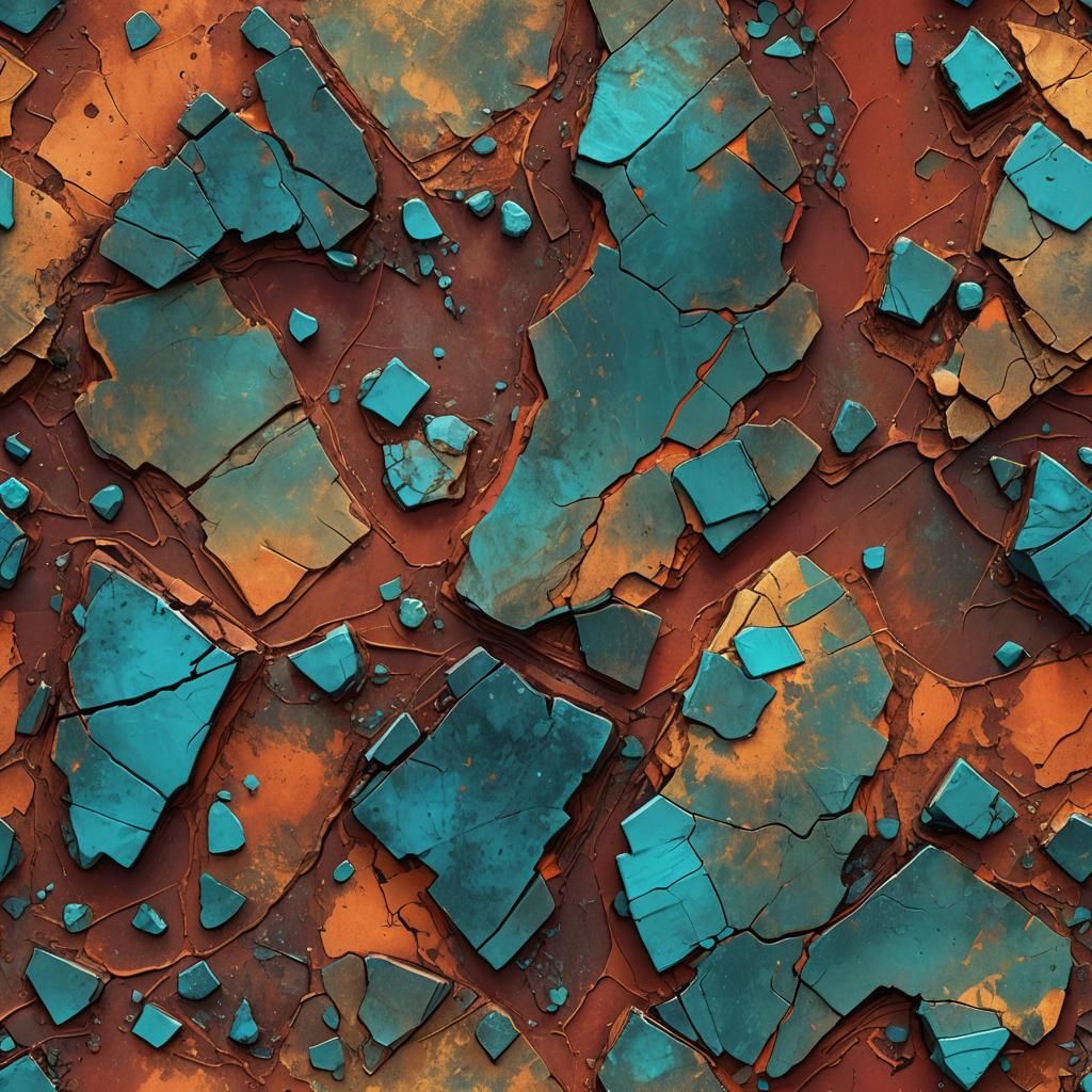 Tattered Red Paper with Cracks and Stains