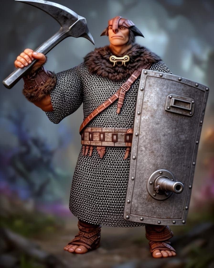 Galka Shieldbreaker with Cannon Shield