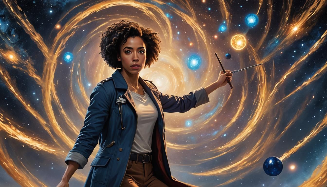 Bill Potts in Time Vortex as Impasto Painting