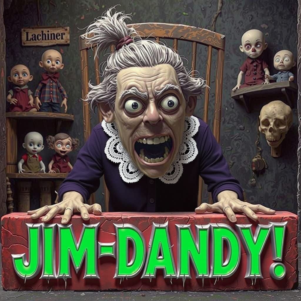 Text Modification: "JIM-DANDY!" and Dingy Dress