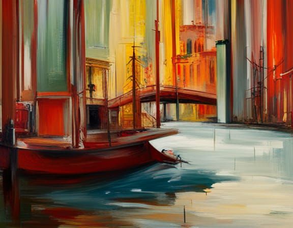 Oil painting - Style by Gerhard Richter,