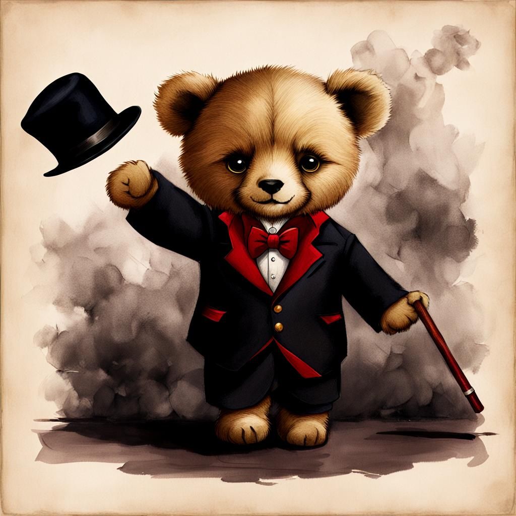 Gentleman Teddy Bear in Red Jacket