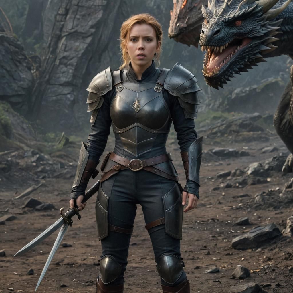 Dragon Guardian: Scarlett Johansson in Armor