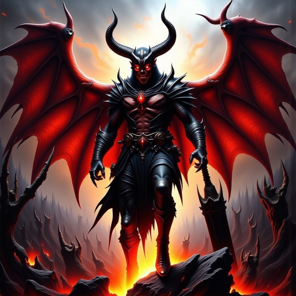 Hell Demon in Flight: Epic Masterpiece
