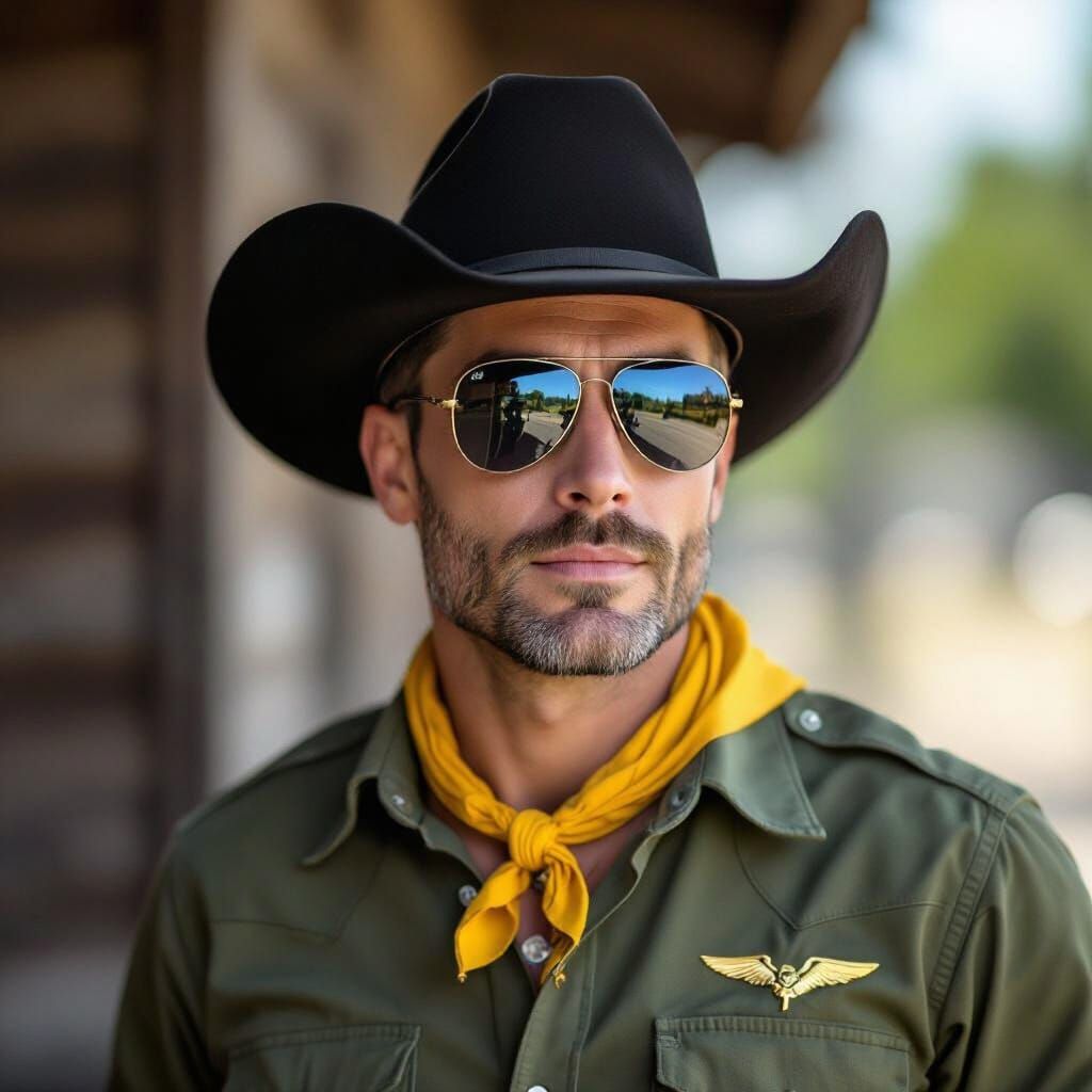 Comic Style Man with Machine Gun and Camera