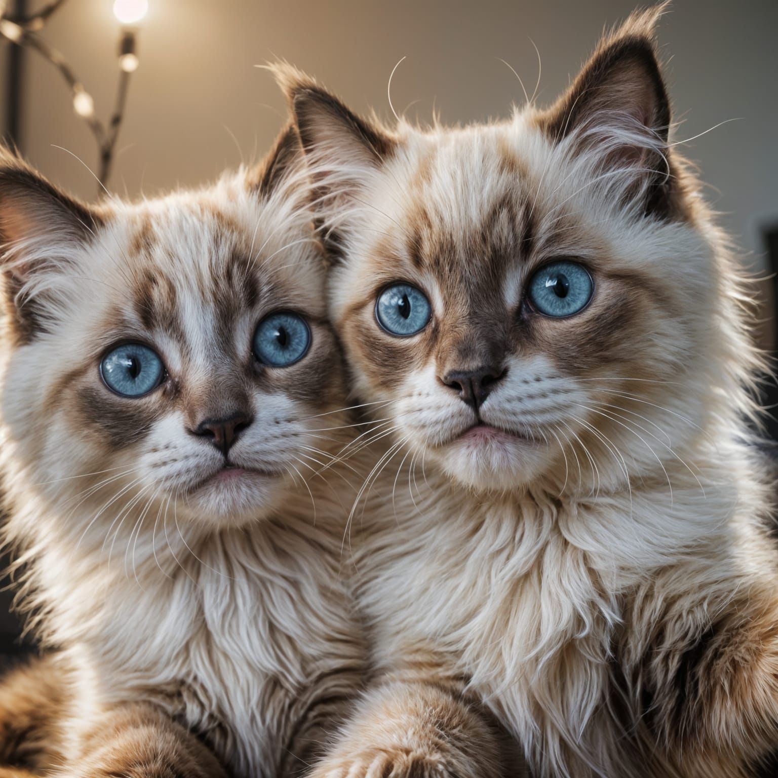 Ragdoll Kittens Take a Selfie in Hyperrealism