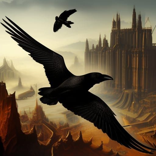 Government as Crow: Sleek Oil Painting