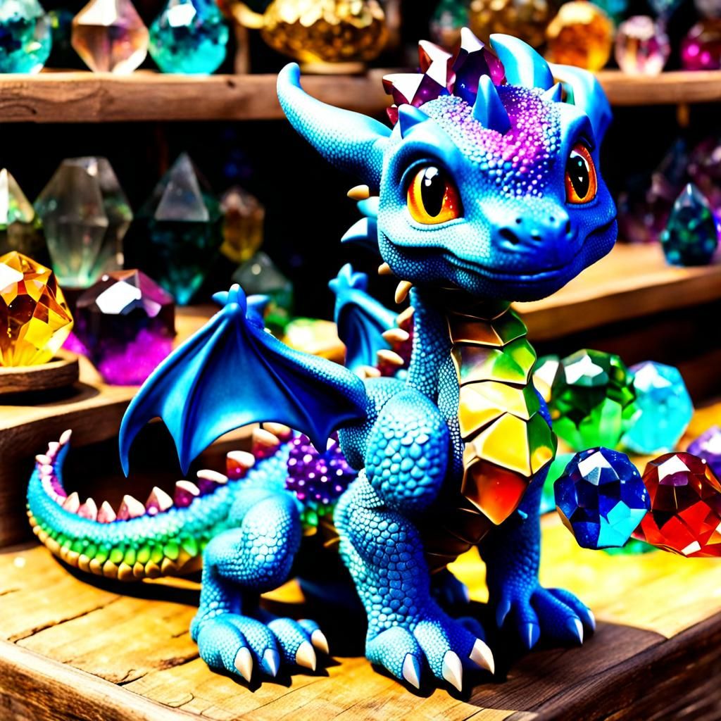 Baby Dragon's Crystal Discovery in Magic Shop