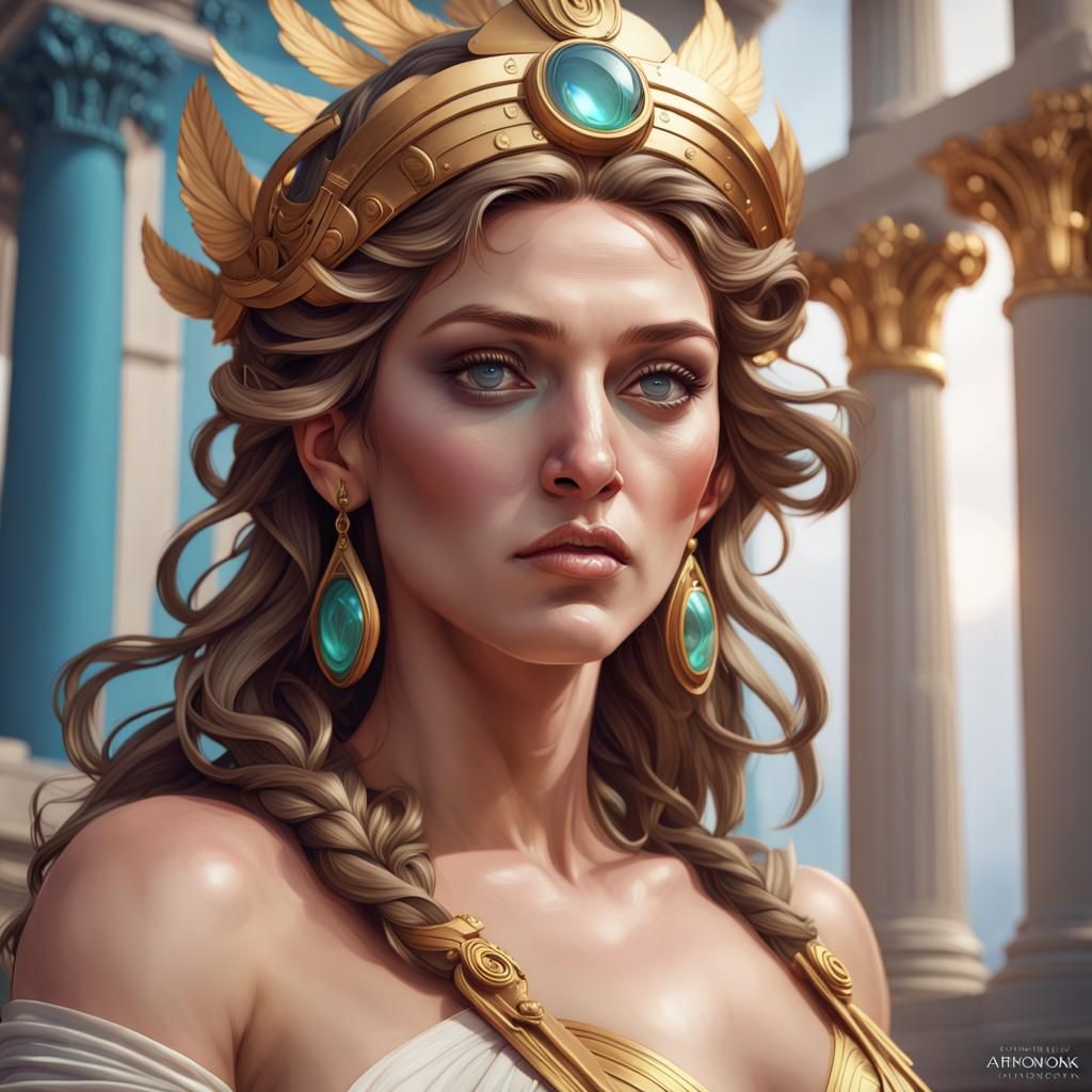 Modern Hera Portrait in Hyperdetailed Digital Art