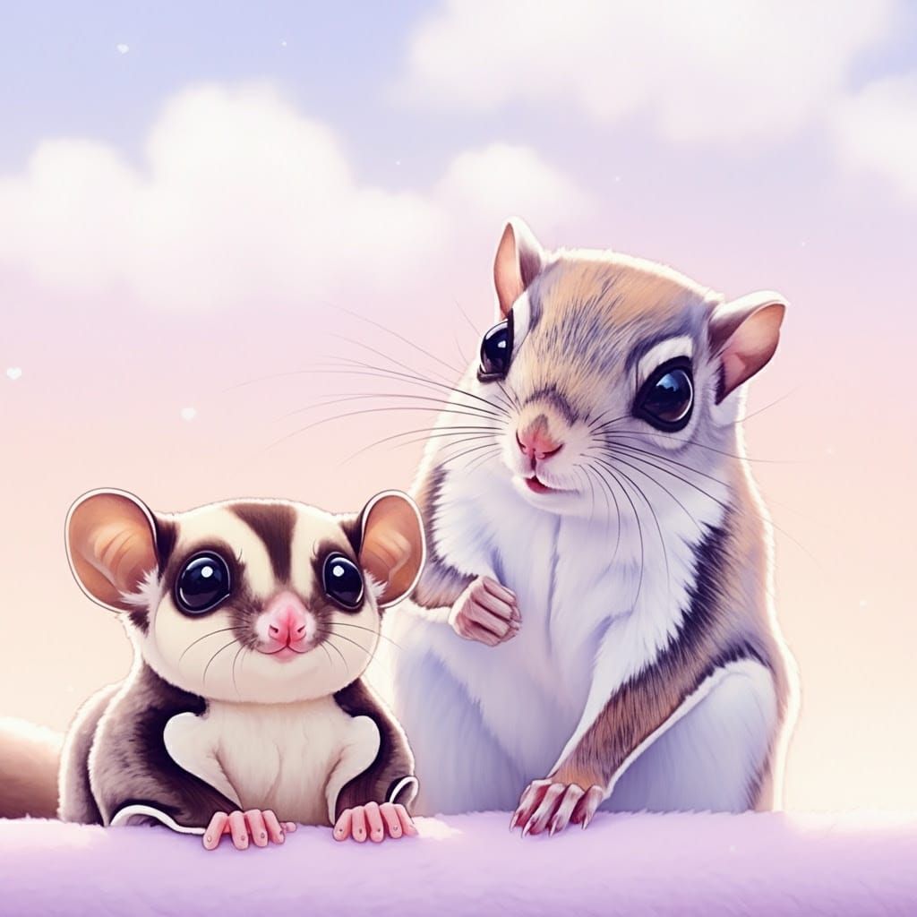 Japanese dwarf flying squirrel and sugar glider