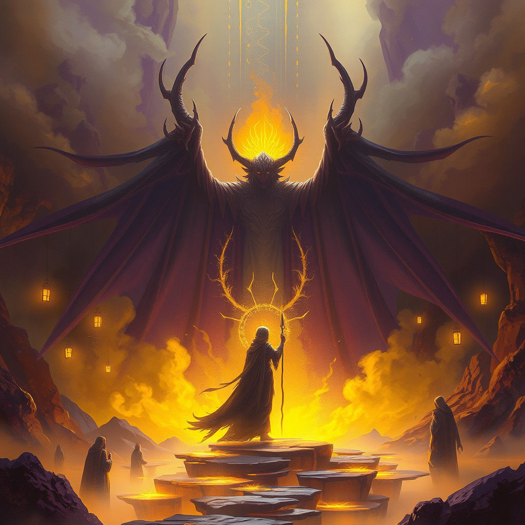 Enchanted Figure in a Mystical Dark Fantasy Realm
