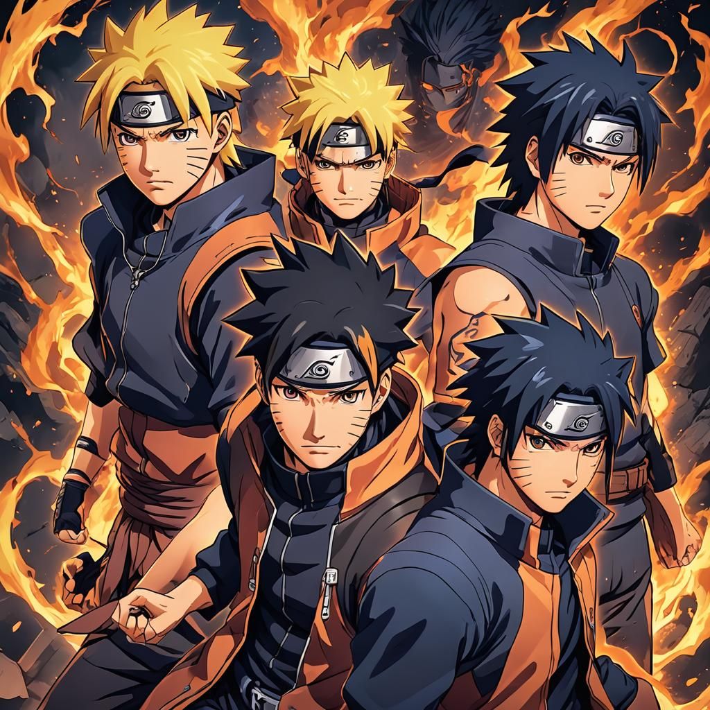 Naruto and Sasuke Fusion in Anime Style