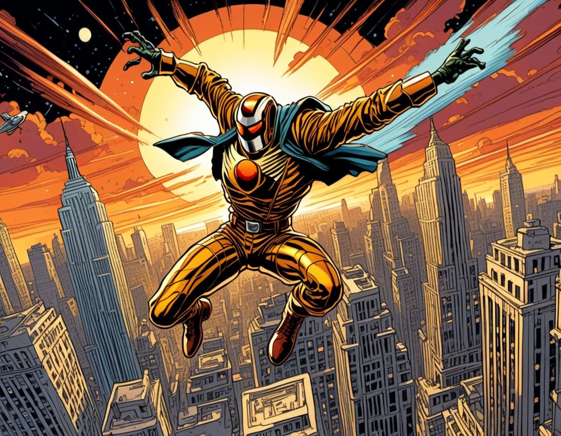 The Rocketeer Soaring Over 1943 New York City