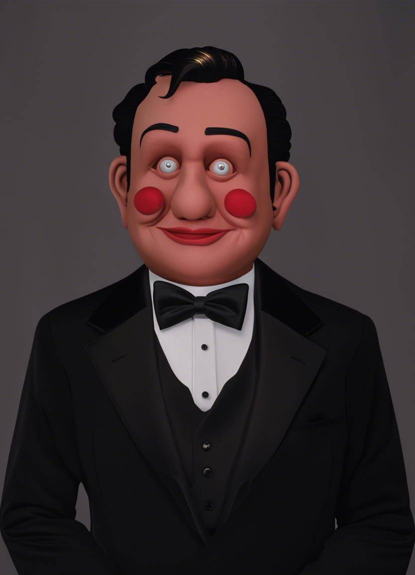 Jigsaw-Inspired Ventriloquist Puppet in Graffiti Art Style