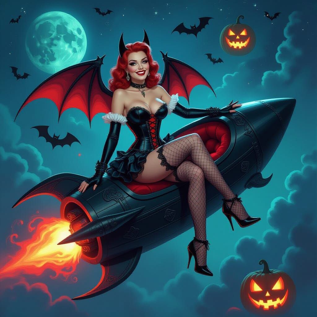 Demonika wants to ride your big rocket