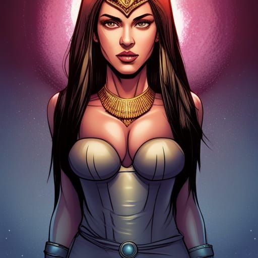 Majestic Cleopatra with Hypnotic Eyes in Comic Book Style
