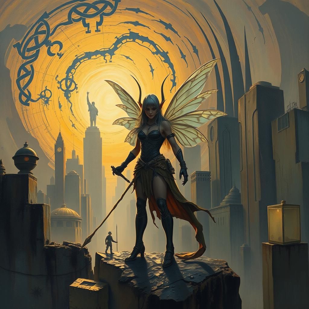 Fairy Elf Mercenary in Sci-Fi Dystopia