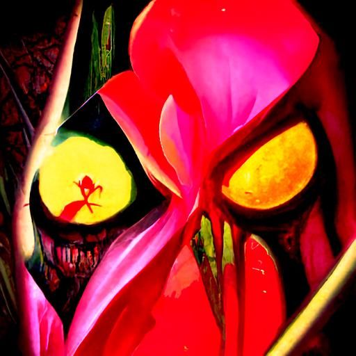 Orchid in Art Nouveau Stained Glass Style