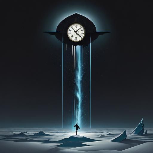 Ethereal Arctic Clock in Minimalist Style