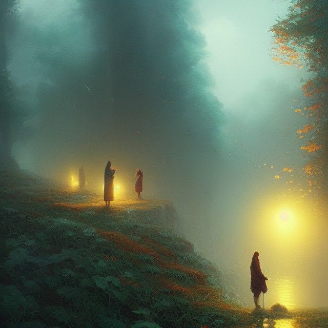 Psychedelic Dystopian Dreamscape with Pills as Digital Art