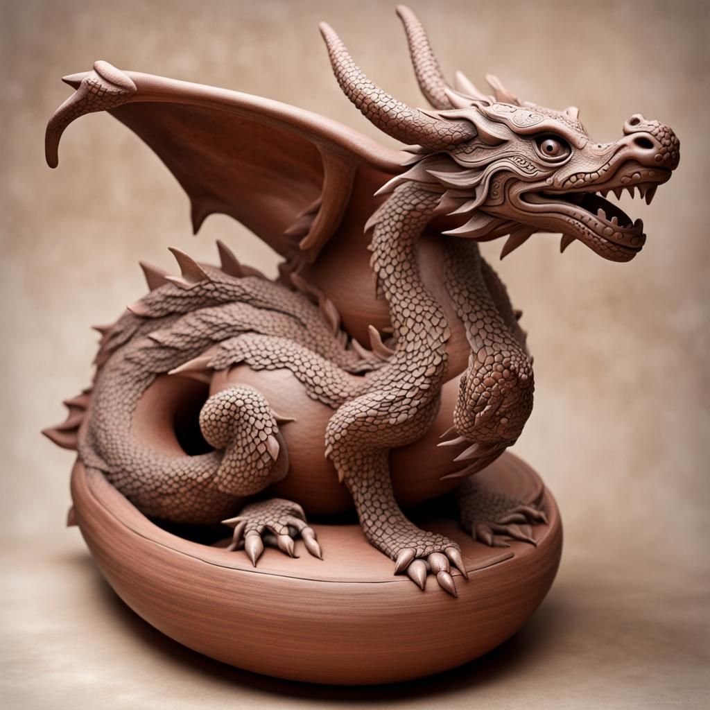 Clay pottery dragon