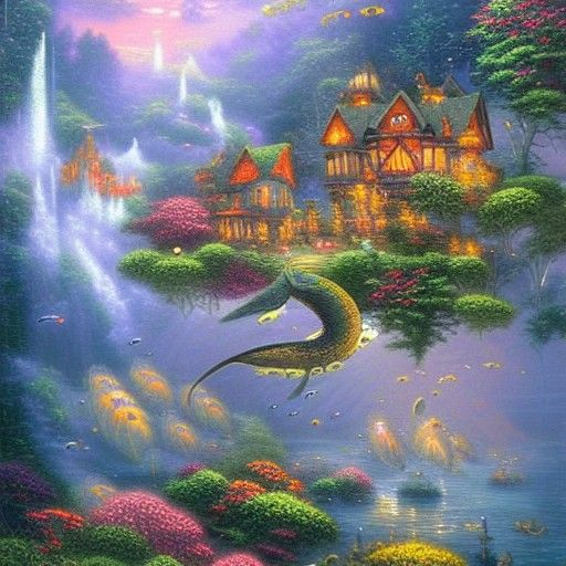 Ethereal Monkey-Fish Hybrid in Fantasy Style