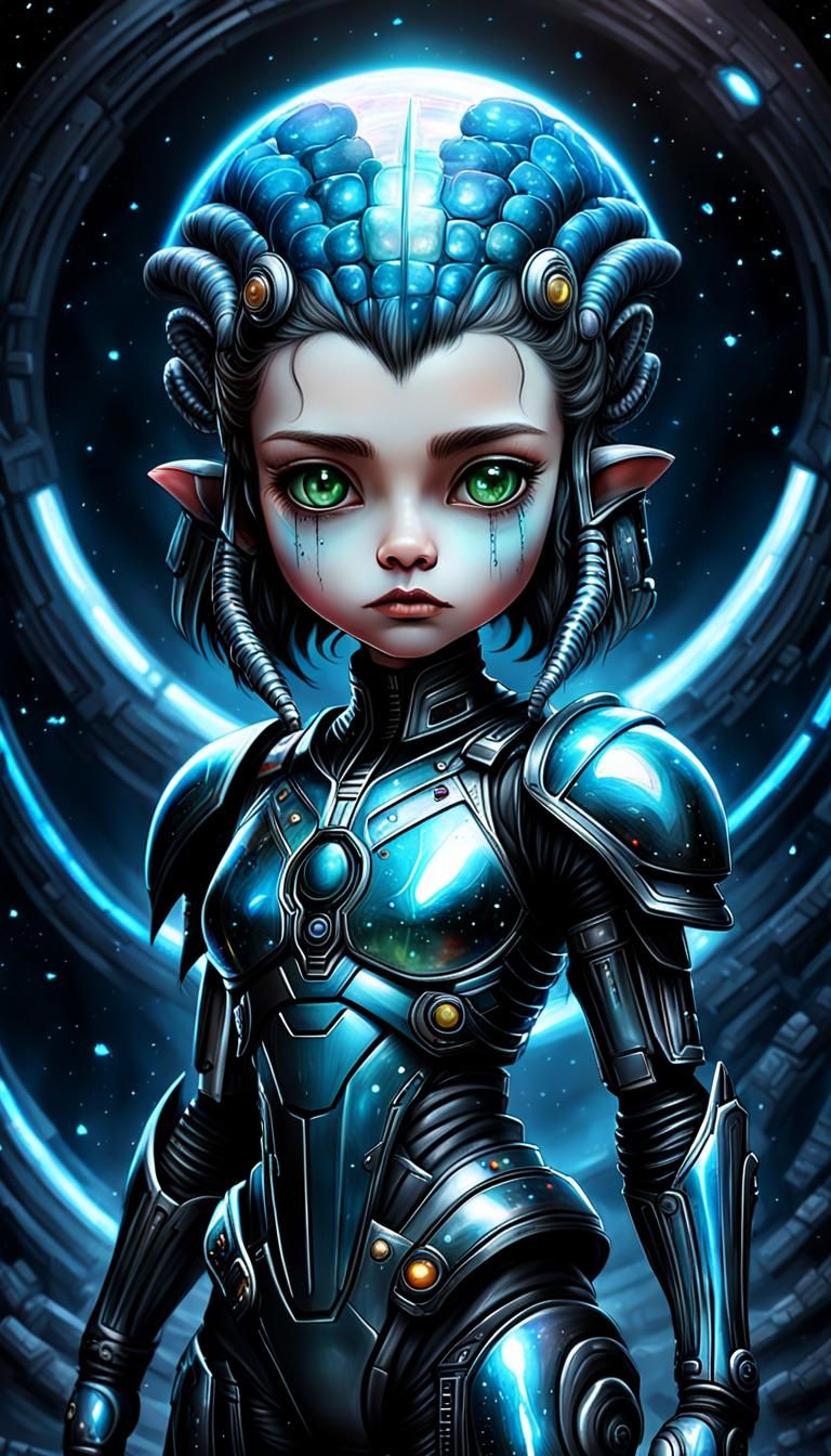 Jedi Jaguar Alien Hybrid in Astral Illustration