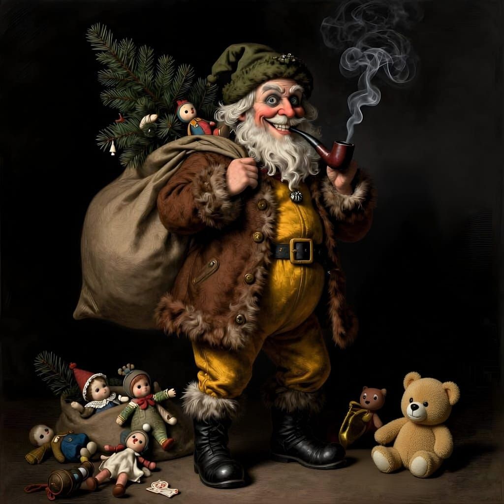 19th Century Father Christmas with Mischievous Smile