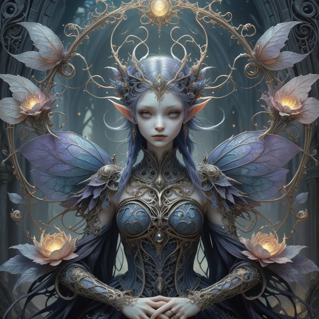 Dystopian Elemental Pixie in Gothic Fantasy Art