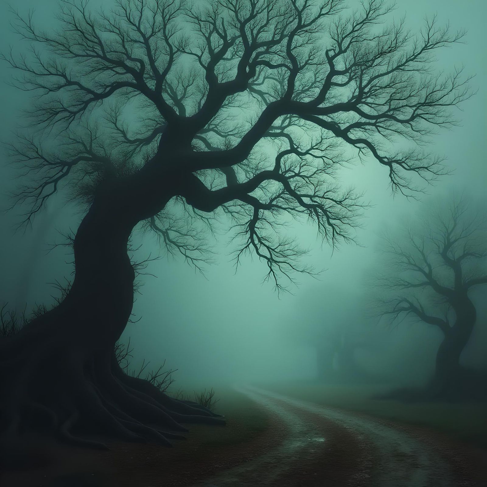 Windy Stormy Landscape in Detailed Matte Painting Style