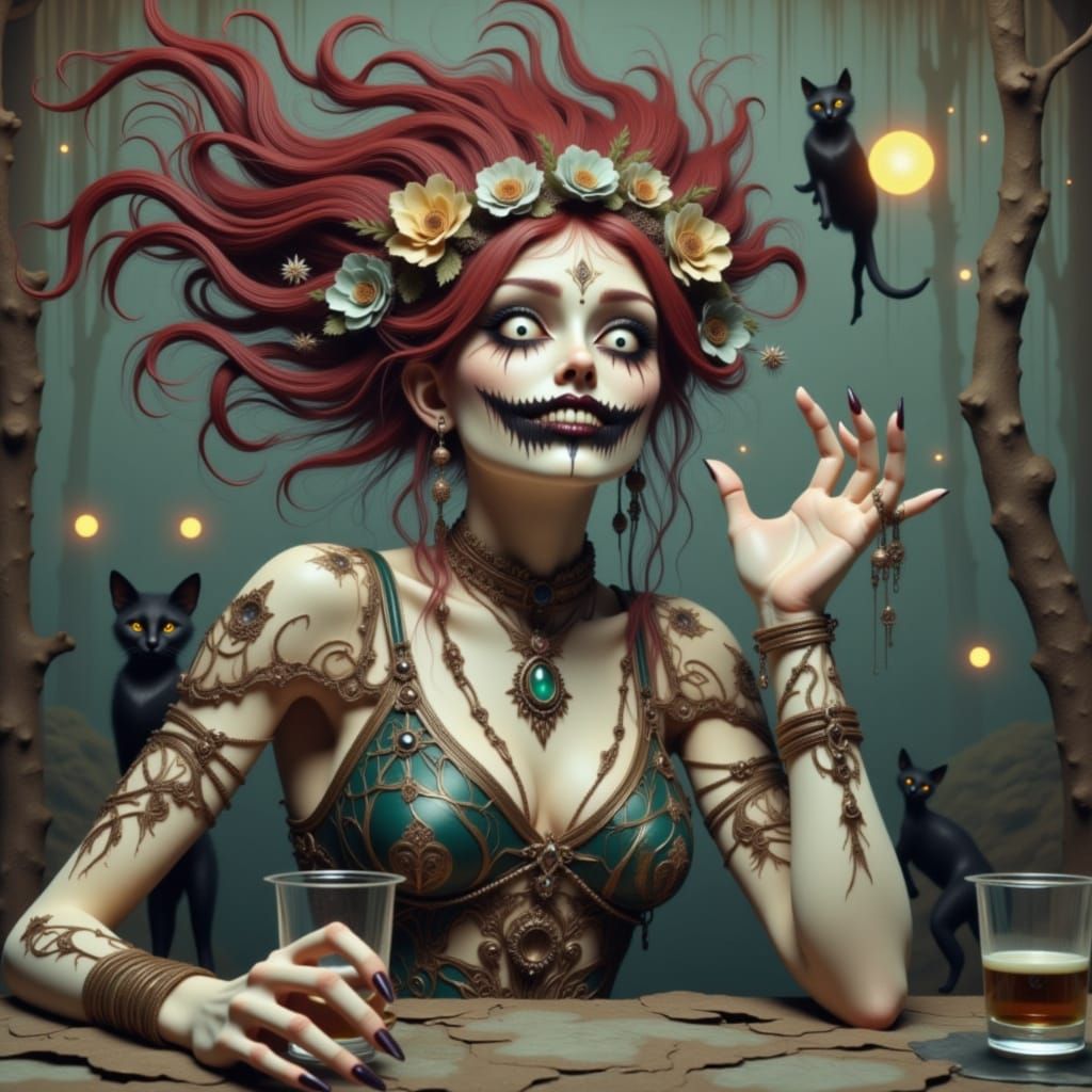 Lilith as Gypsy Fortune Teller in Haunted Graveyard