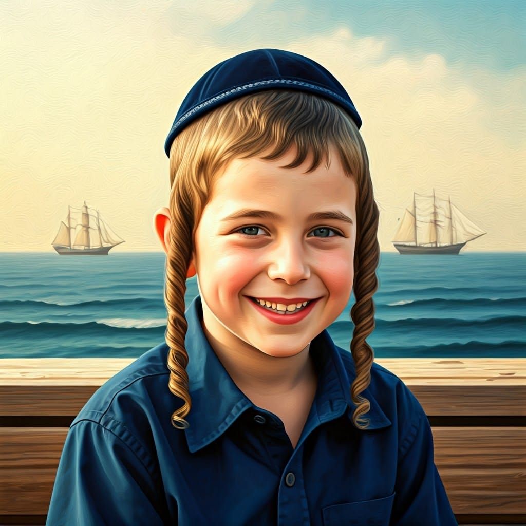 Orthodox Jewish Boy in Warm Israeli Light