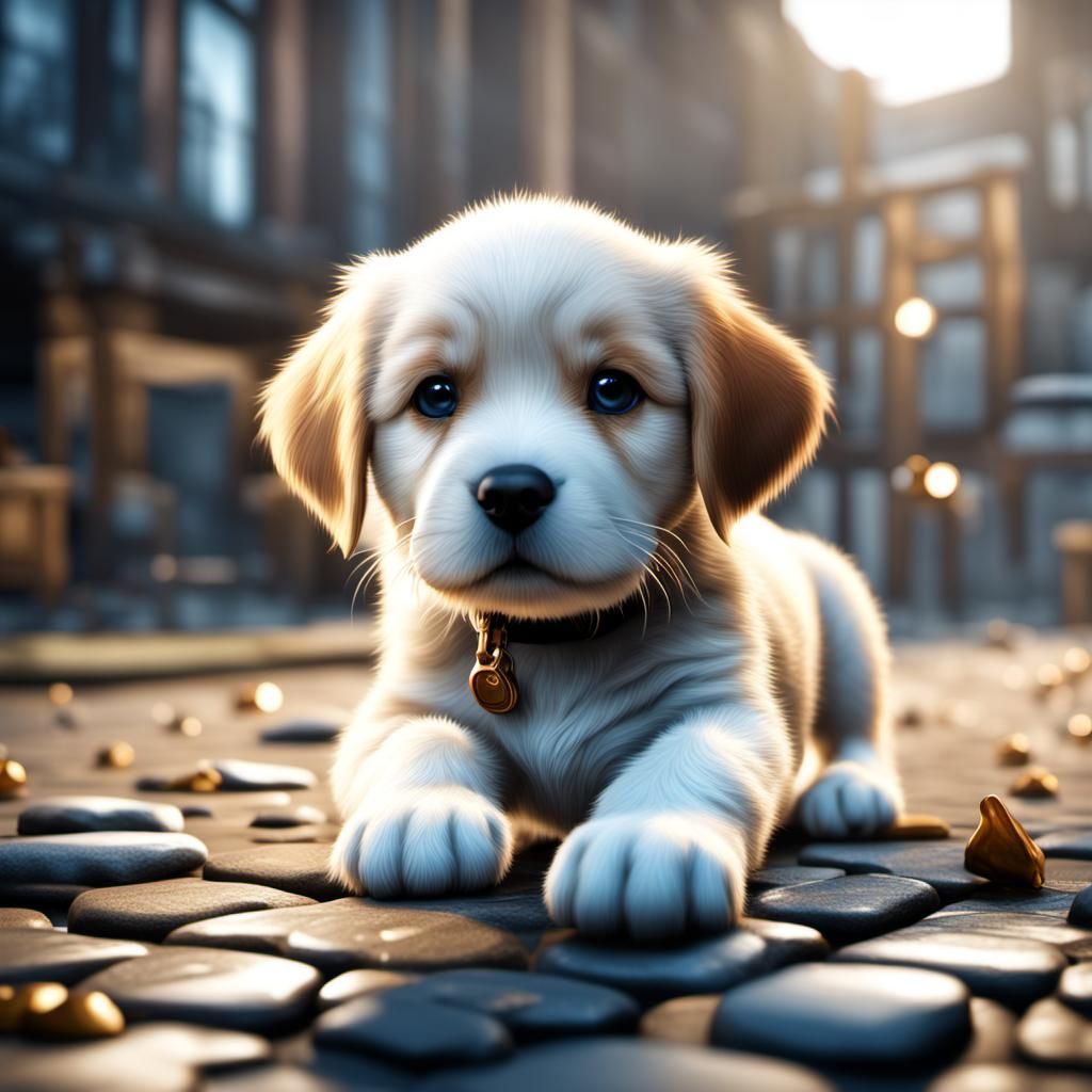 Hyperrealistic 3D Render of a Cute Puppy