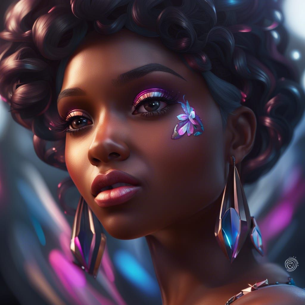 Hyperdetailed Black Barbie Portrait in Artgerm Style