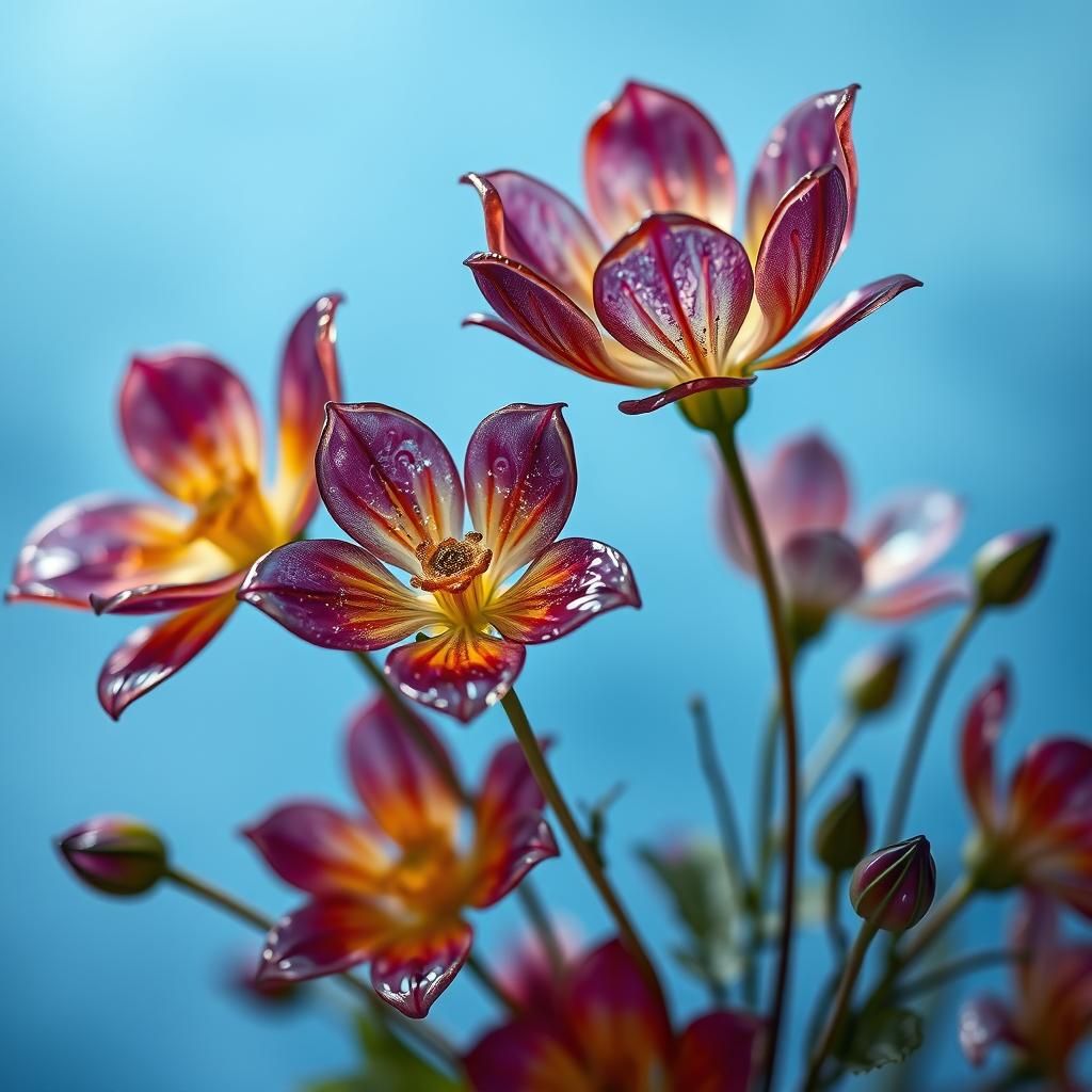 Iridescent Glass Flowers in a Dreamlike Matte Painting
