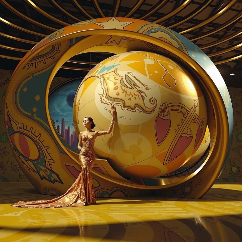 Dreamlike Woman in Psychedelic 3D Render