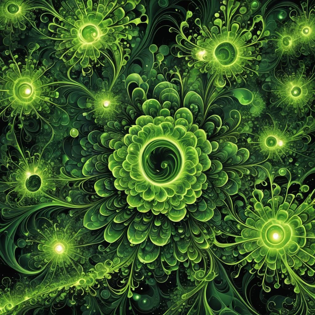 Vibrant Fractal Explosion in Abstract Vector Style