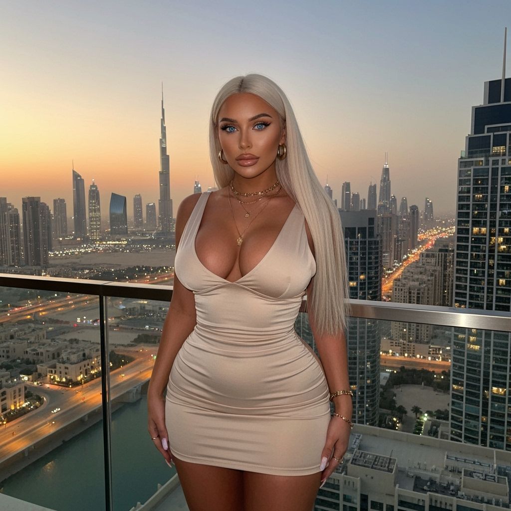 Dubai Golden Hour: Photorealistic Portrait of a Woman