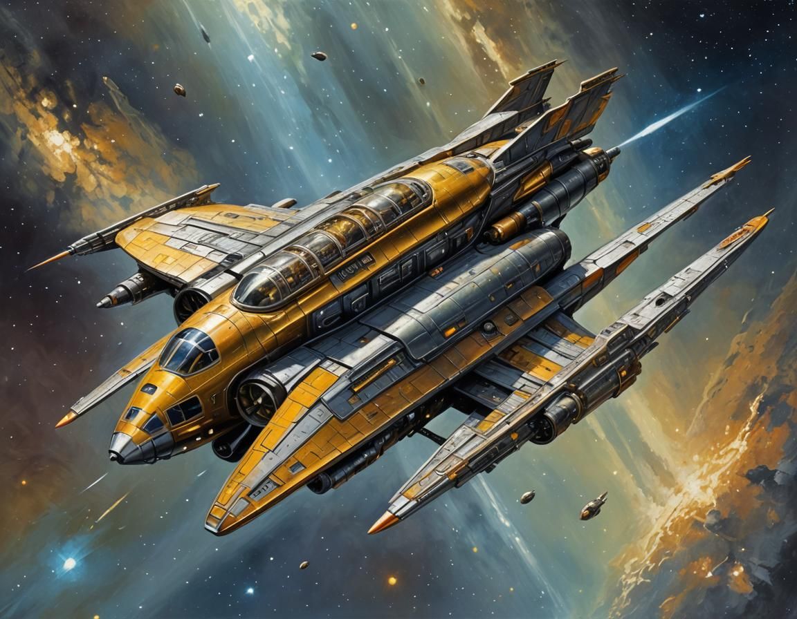 Serenity Spaceship Emerges from Space: Digital Painting