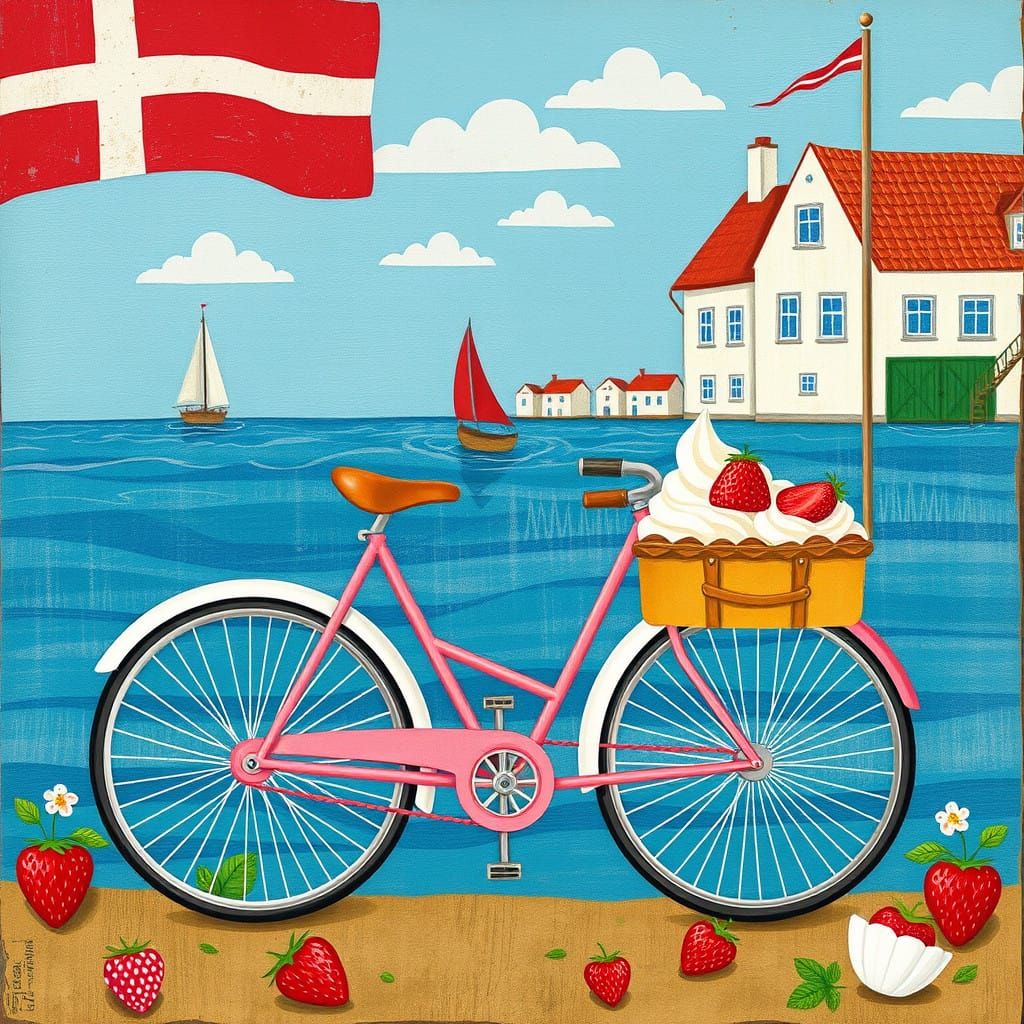 Vibrant Danish Culture in Mixed Media Style