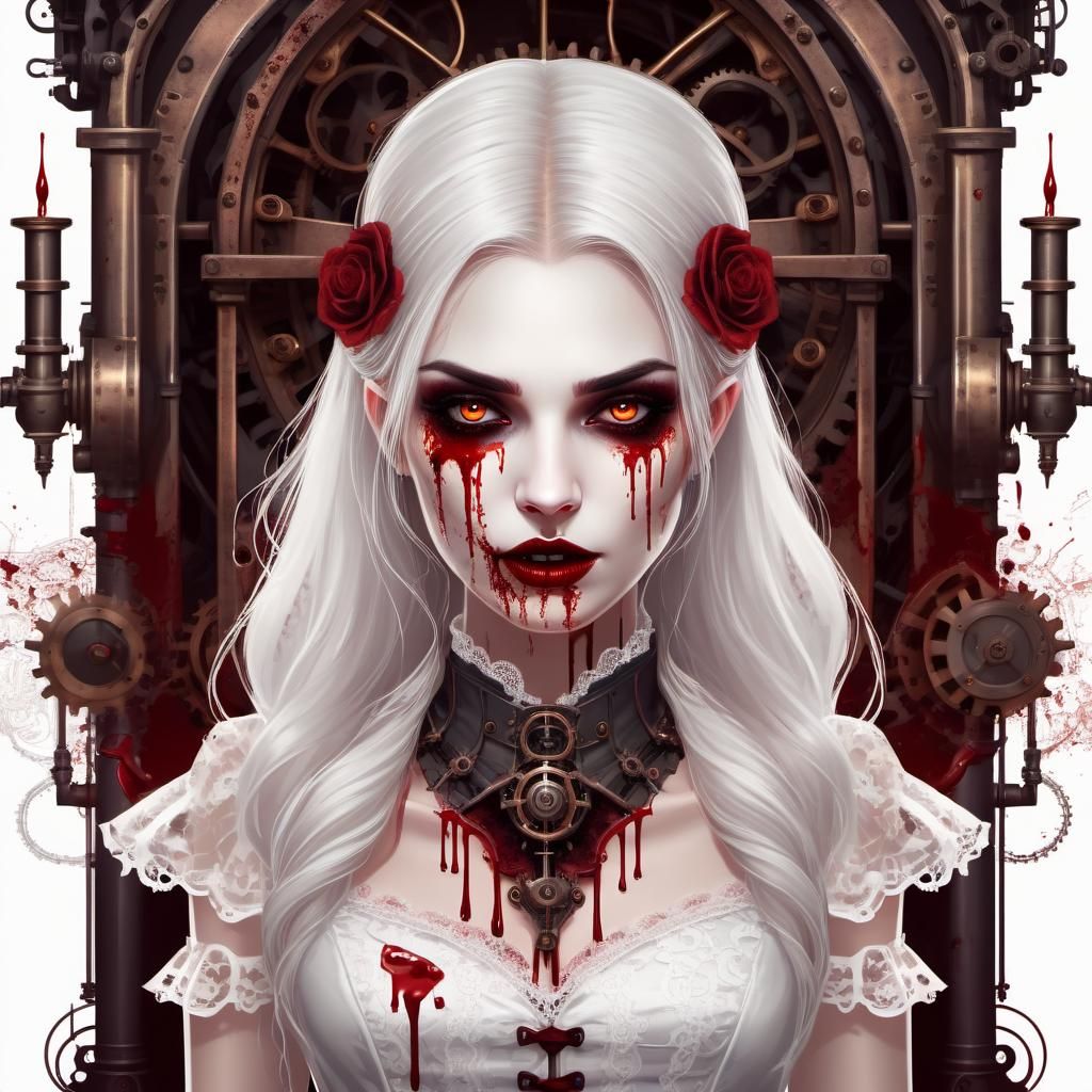 Vampire Girl with Steampunk Engine