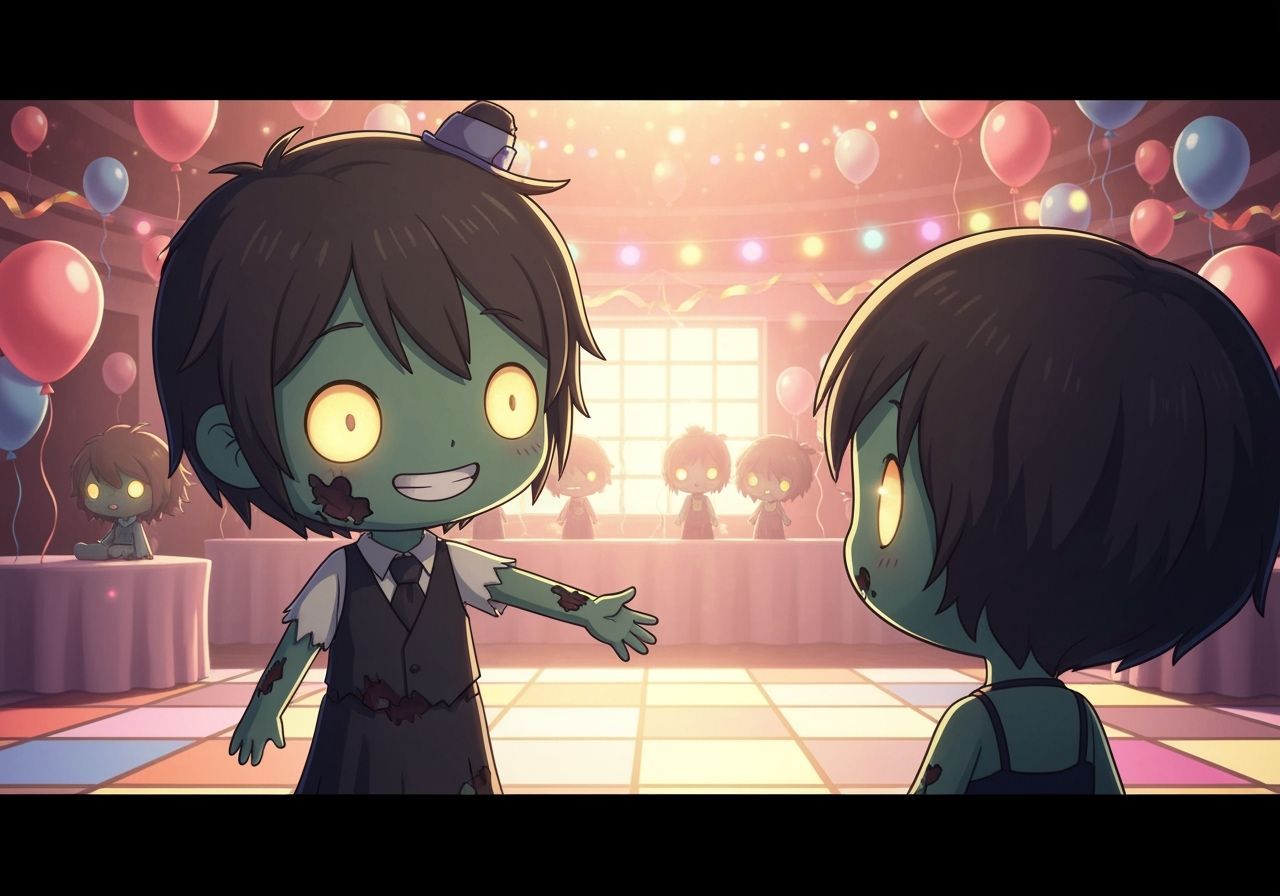 Charming Chibi Zombies at a Disco Prom