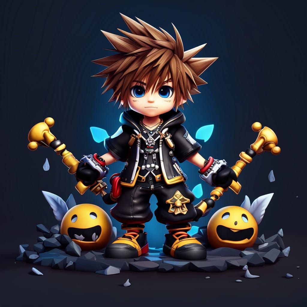 Kingdom Hearts Sora Chibi: Detailed Matte Painting